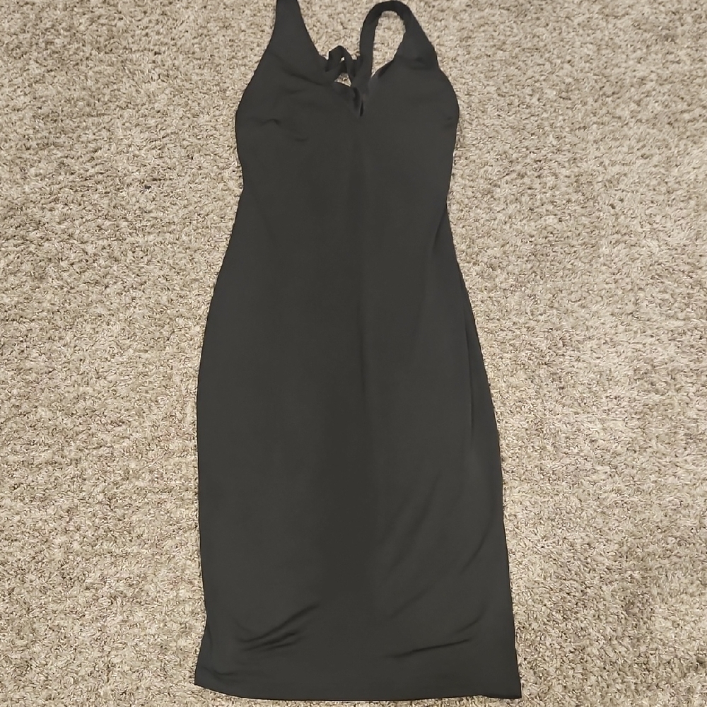 Elegant Black Halter Dress